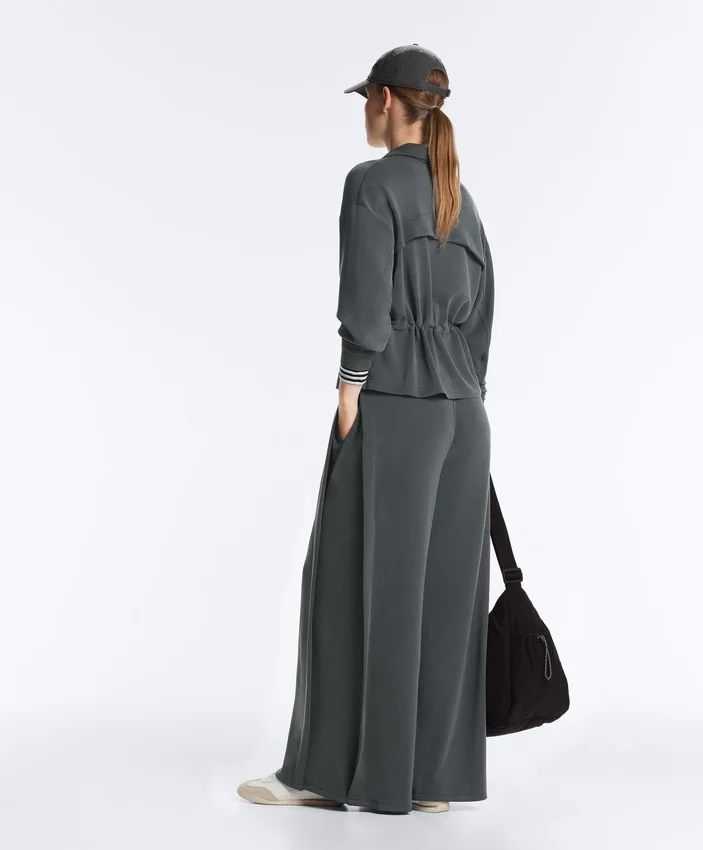 Soft-Touch Modal Jacket with Adjustable Waist and High Collar Soft-Touch Modal Jacket with Adjustable Waist and High Collar