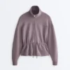 Soft-Touch Modal Jacket with Adjustable Waist and High Collar Soft-Touch Modal Jacket with Adjustable Waist and High Collar