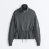 Soft-Touch Modal Jacket with Adjustable Waist and High Collar Soft-Touch Modal Jacket with Adjustable Waist and High Collar