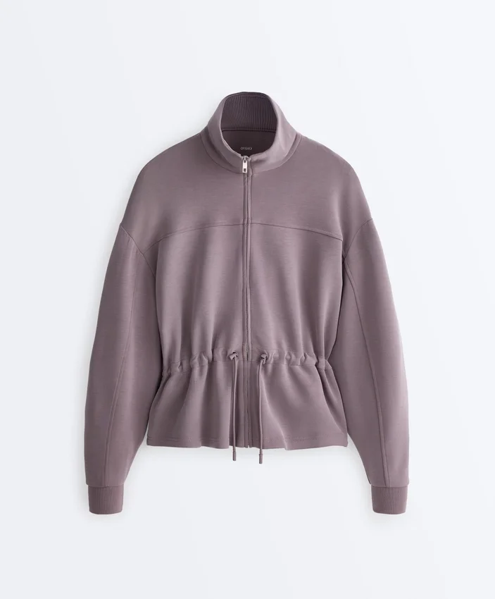 Soft-Touch Modal Jacket with Adjustable Waist and High Collar Soft-Touch Modal Jacket with Adjustable Waist and High Collar