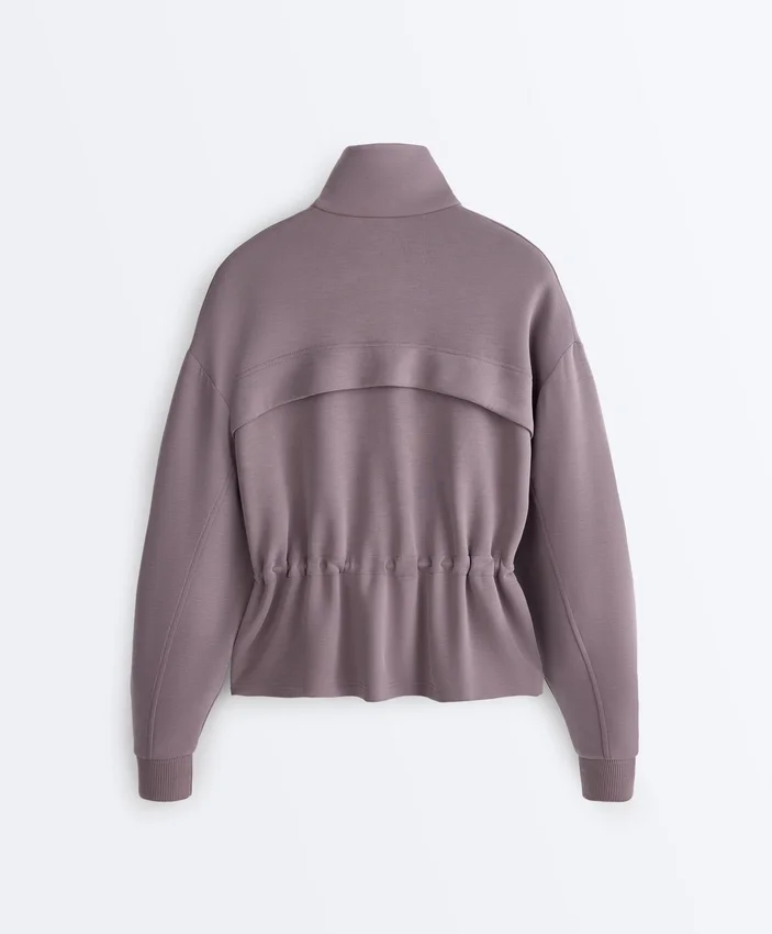 Soft-Touch Modal Jacket with Adjustable Waist and High Collar Soft-Touch Modal Jacket with Adjustable Waist and High Collar