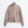 Soft-Touch Modal Jacket with Adjustable Waist and High Collar Soft-Touch Modal Jacket with Adjustable Waist and High Collar
