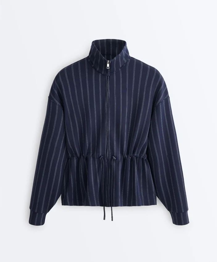 Soft-Touch Modal Jacket with Adjustable Waist and High Collar Soft-Touch Modal Jacket with Adjustable Waist and High Collar