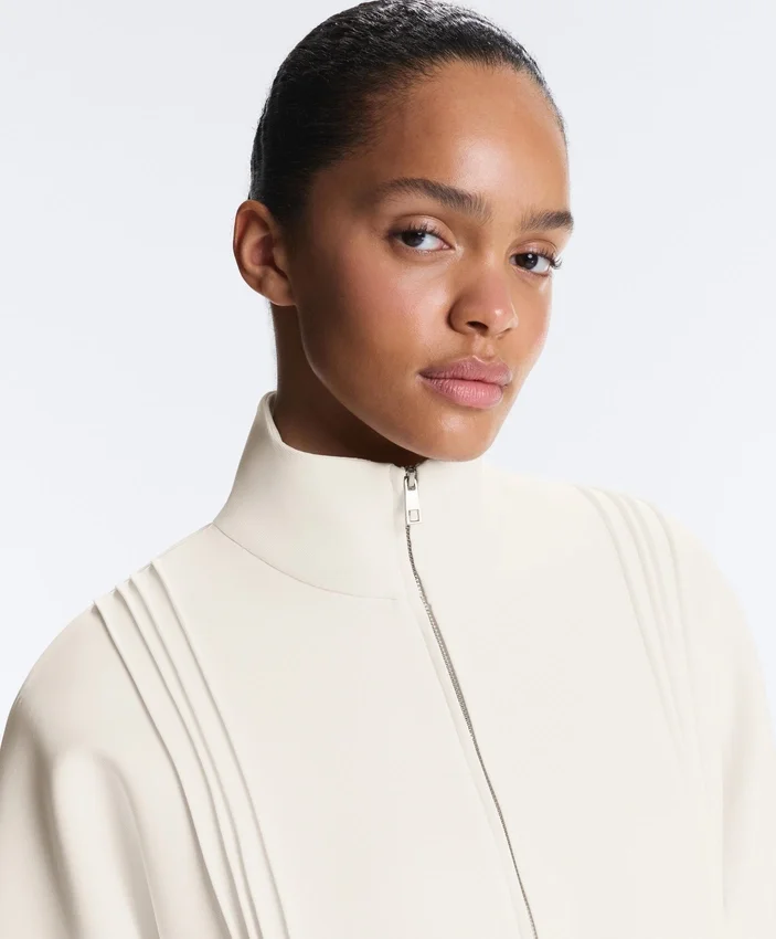 Soft-Touch Modal Jacket with Rib Trim Soft-Touch Modal Jacket with Rib Trim