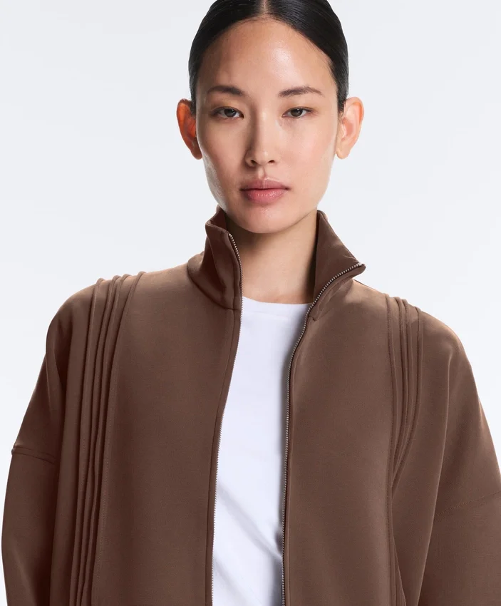Soft-Touch Modal Jacket with Rib Trim Soft-Touch Modal Jacket with Rib Trim