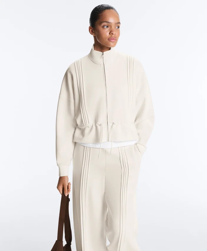 Soft-Touch Modal Jacket with Rib Trim Soft-Touch Modal Jacket with Rib Trim