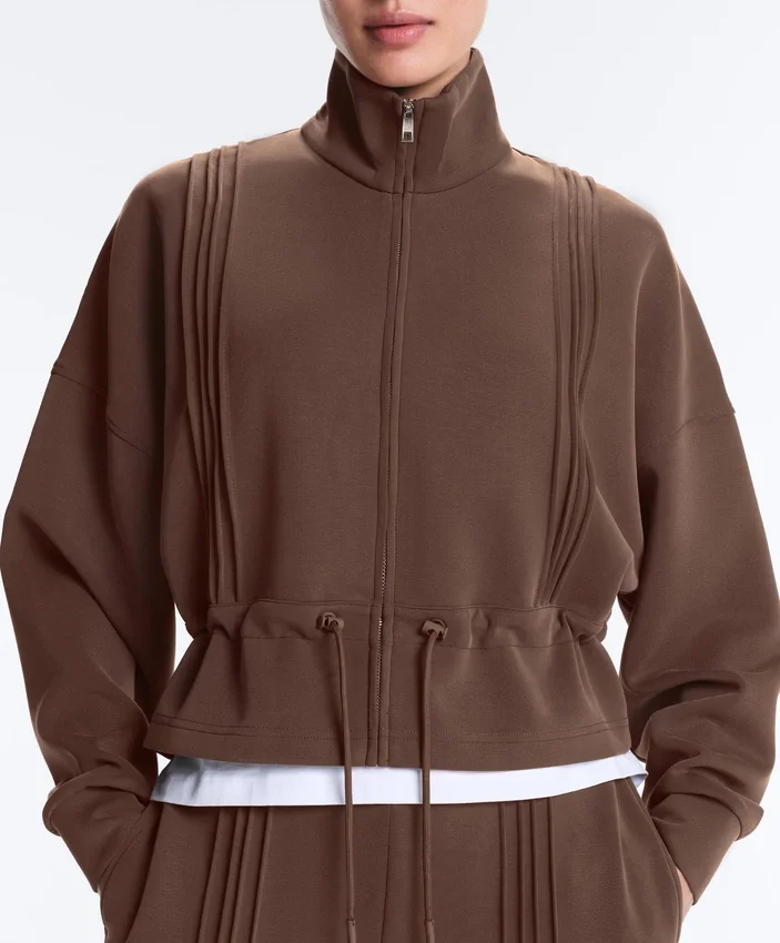 Soft-Touch Modal Jacket with Rib Trim Soft-Touch Modal Jacket with Rib Trim