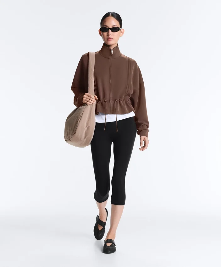 Soft-Touch Modal Jacket with Rib Trim Soft-Touch Modal Jacket with Rib Trim