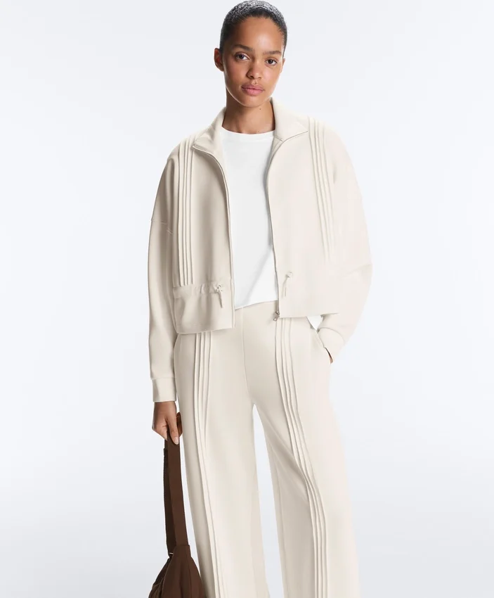 Soft-Touch Modal Jacket with Rib Trim Soft-Touch Modal Jacket with Rib Trim