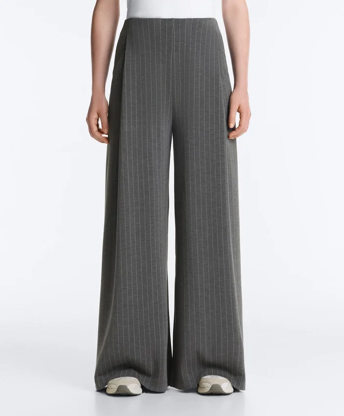 Soft-Touch Modal Pinstripe Wide-Leg Trousers Soft-Touch Modal Pinstripe Wide-Leg Trousers