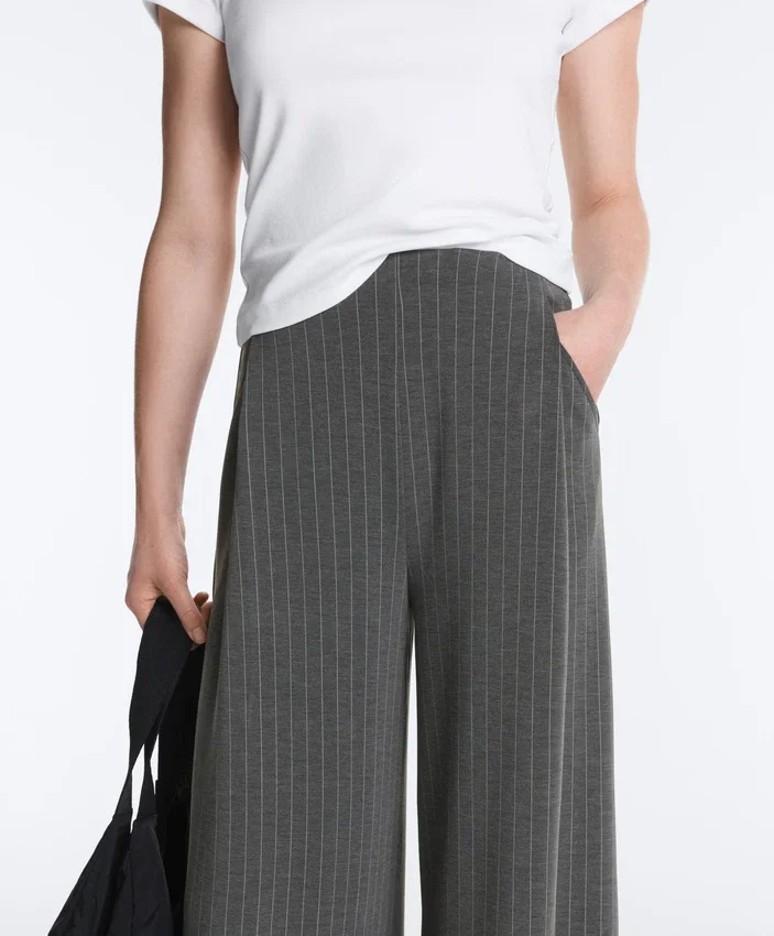 Soft-Touch Modal Pinstripe Wide-Leg Trousers Soft-Touch Modal Pinstripe Wide-Leg Trousers