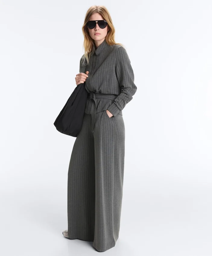 Soft-Touch Modal Pinstripe Wide-Leg Trousers Soft-Touch Modal Pinstripe Wide-Leg Trousers