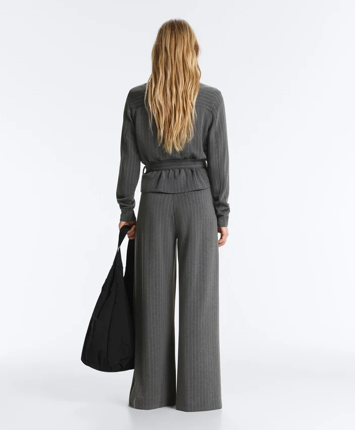 Soft-Touch Modal Pinstripe Wide-Leg Trousers Soft-Touch Modal Pinstripe Wide-Leg Trousers