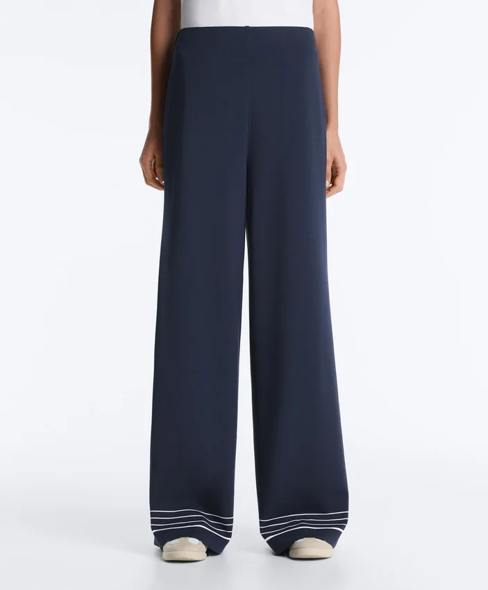 Soft-Touch Modal Trousers with Sailor Stripe Detail Soft-Touch Modal Trousers with Sailor Stripe Detail