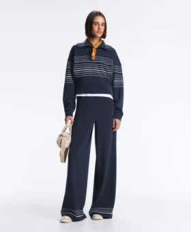 Soft-Touch Modal Trousers with Sailor Stripe Detail