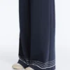Soft-Touch Modal Trousers with Sailor Stripe Detail Soft-Touch Modal Trousers with Sailor Stripe Detail