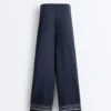 Soft-Touch Modal Trousers with Sailor Stripe Detail Soft-Touch Modal Trousers with Sailor Stripe Detail