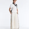 Soft-Touch Modal Wide-Leg Trousers with Contrast Piping Soft-Touch Modal Wide-Leg Trousers with Contrast Piping