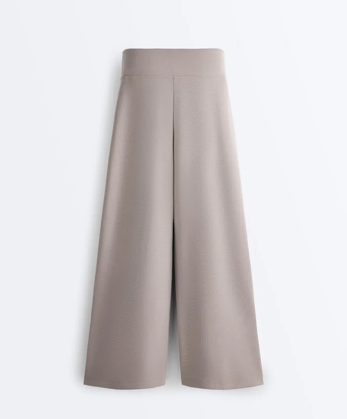 Soft-Touch Modal Wide-Leg Trousers with Corset Detail Soft-Touch Modal Wide-Leg Trousers with Corset Detail