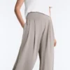 Soft-Touch Modal Wide-Leg Trousers with Corset Detail Soft-Touch Modal Wide-Leg Trousers with Corset Detail