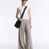 Soft-Touch Modal Wide-Leg Trousers with Corset Detail Soft-Touch Modal Wide-Leg Trousers with Corset Detail