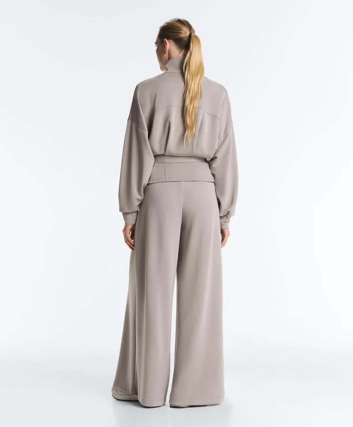 Soft-Touch Modal Wide-Leg Trousers with Corset Detail Soft-Touch Modal Wide-Leg Trousers with Corset Detail