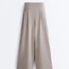 Soft-Touch Modal Wide-Leg Trousers with Corset Detail Soft-Touch Modal Wide-Leg Trousers with Corset Detail