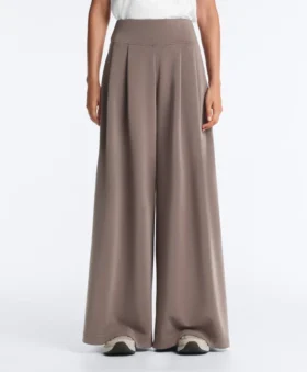 Soft-Touch Modal Wide-Leg Trousers with Corset Waist