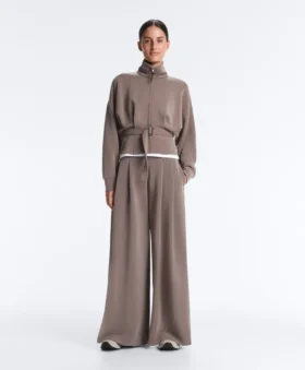 Soft-Touch Modal Wide-Leg Trousers with Corset Waist