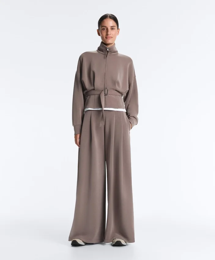 Soft-Touch Modal Wide-Leg Trousers with Corset Waist Soft-Touch Modal Wide-Leg Trousers with Corset Waist