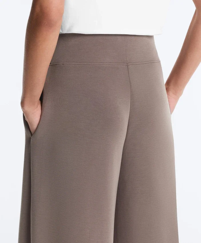 Soft-Touch Modal Wide-Leg Trousers with Corset Waist Soft-Touch Modal Wide-Leg Trousers with Corset Waist
