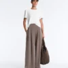 Soft-Touch Modal Wide-Leg Trousers with Corset Waist Soft-Touch Modal Wide-Leg Trousers with Corset Waist