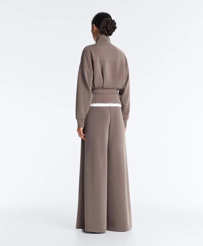 Soft-Touch Modal Wide-Leg Trousers with Corset Waist Soft-Touch Modal Wide-Leg Trousers with Corset Waist