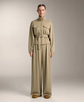 Soft-Touch Modal Wide-Leg Trousers with Pleat Waist Detail