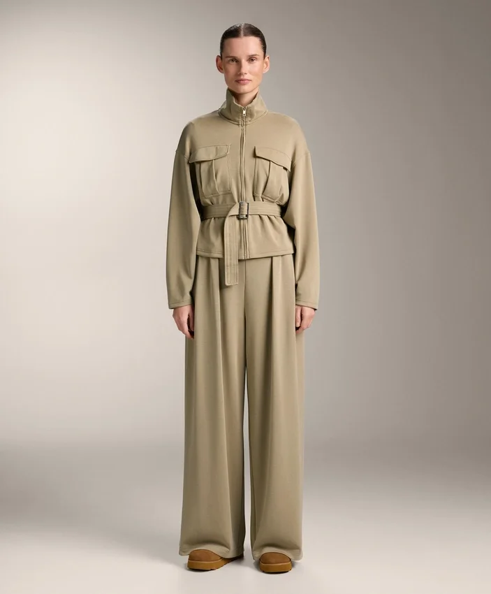 Soft-Touch Modal Wide-Leg Trousers with Pleat Waist Detail Soft-Touch Modal Wide-Leg Trousers with Pleat Waist Detail