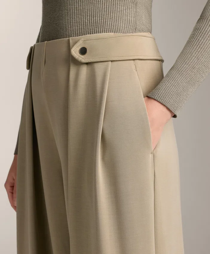 Soft-Touch Modal Wide-Leg Trousers with Pleat Waist Detail Soft-Touch Modal Wide-Leg Trousers with Pleat Waist Detail