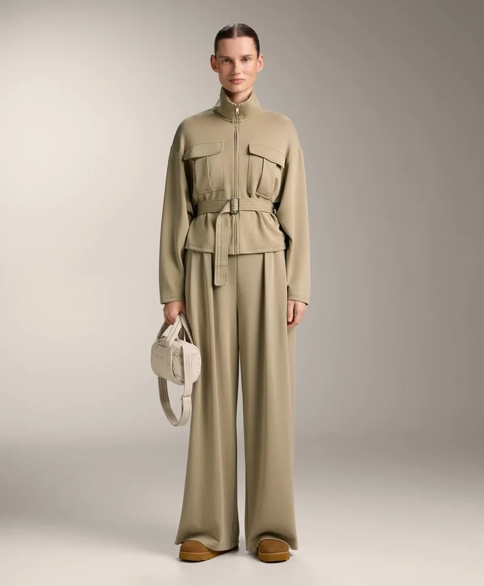 Soft-Touch Modal Wide-Leg Trousers with Pleat Waist Detail Soft-Touch Modal Wide-Leg Trousers with Pleat Waist Detail