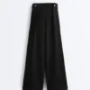 Soft-Touch Modal Wide-Leg Trousers with Pleat Waist Detail Soft-Touch Modal Wide-Leg Trousers with Pleat Waist Detail