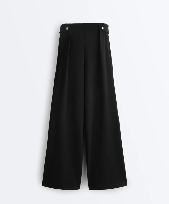 Soft-Touch Modal Wide-Leg Trousers with Pleat Waist Detail Soft-Touch Modal Wide-Leg Trousers with Pleat Waist Detail
