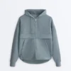 Soft-Touch Modal Zip Rib Sweatshirt