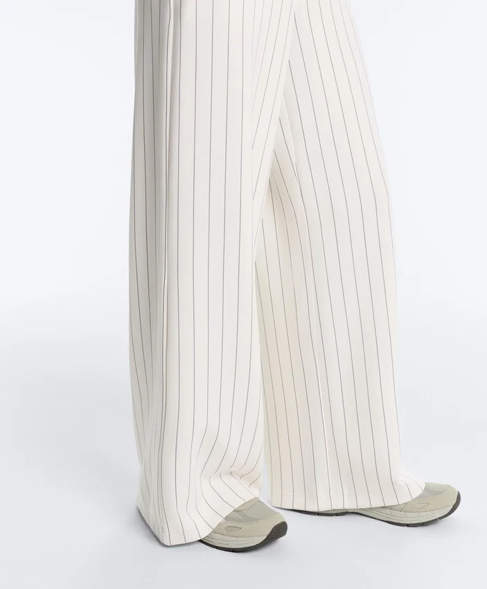Soft Touch Pinstripe Wide Leg High Rise Trousers Soft Touch Pinstripe Wide Leg High Rise Trousers