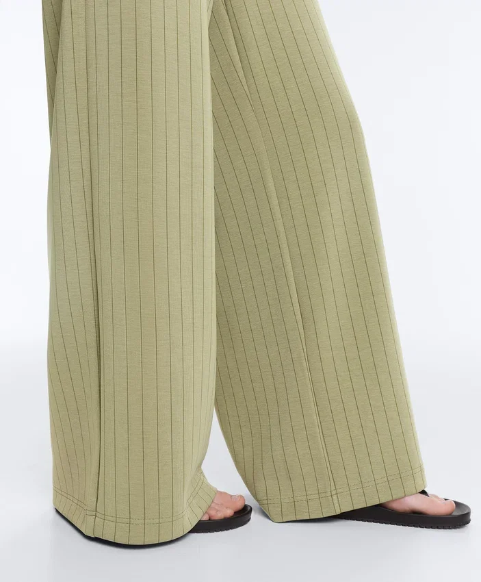 Soft Touch Pinstripe Wide Leg High Rise Trousers Soft Touch Pinstripe Wide Leg High Rise Trousers