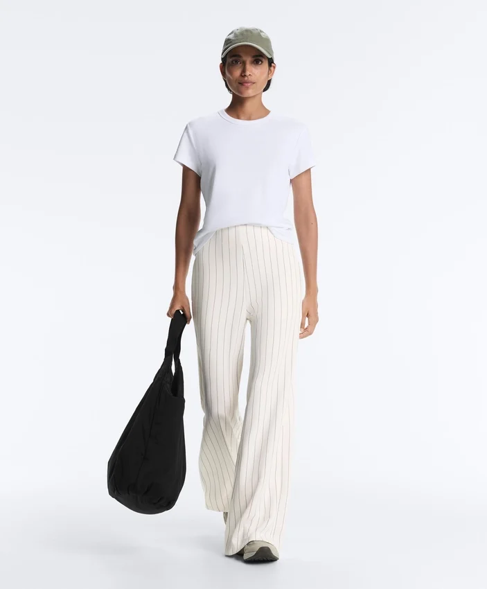 Soft Touch Pinstripe Wide Leg High Rise Trousers Soft Touch Pinstripe Wide Leg High Rise Trousers