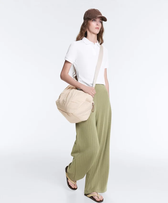 Soft Touch Pinstripe Wide Leg High Rise Trousers Soft Touch Pinstripe Wide Leg High Rise Trousers
