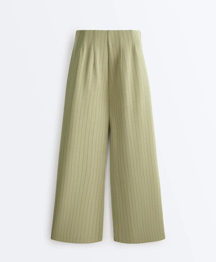 Soft Touch Pinstripe Wide Leg High Rise Trousers Soft Touch Pinstripe Wide Leg High Rise Trousers