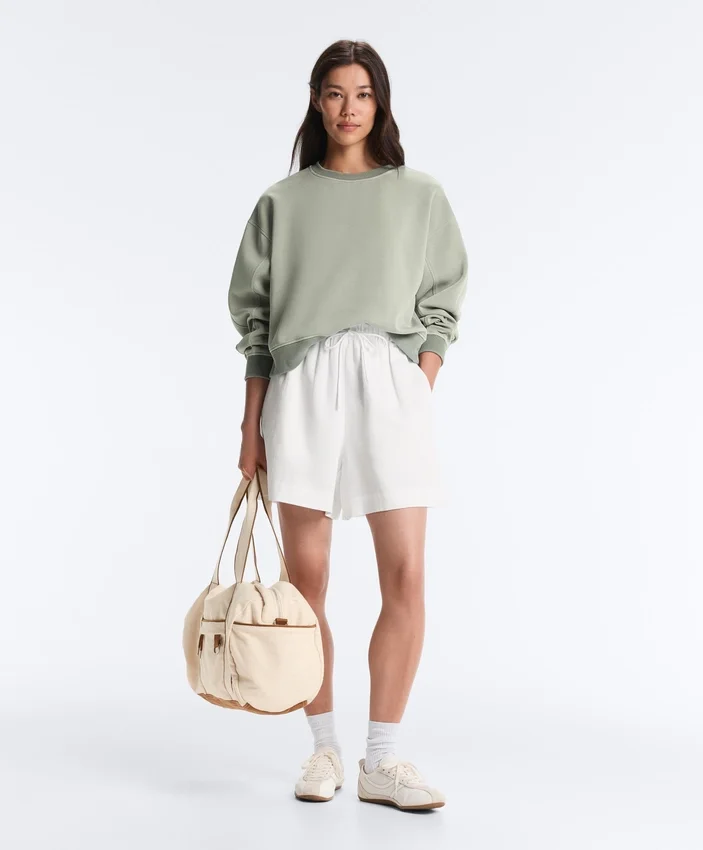 Soft-Touch Round Neck Sweatshirt with Modal Soft-Touch Round Neck Sweatshirt with Modal