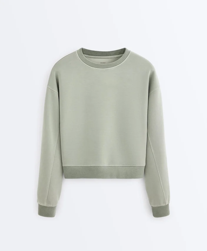 Soft-Touch Round Neck Sweatshirt with Modal Soft-Touch Round Neck Sweatshirt with Modal