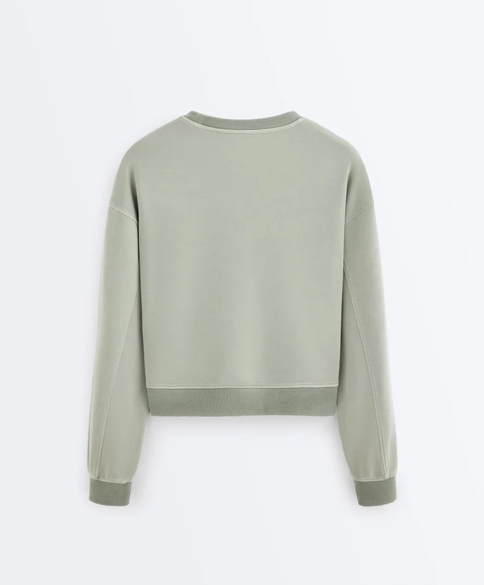Soft-Touch Round Neck Sweatshirt with Modal Soft-Touch Round Neck Sweatshirt with Modal