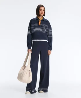 Soft-Touch Striped Sailor Jacket with Modal