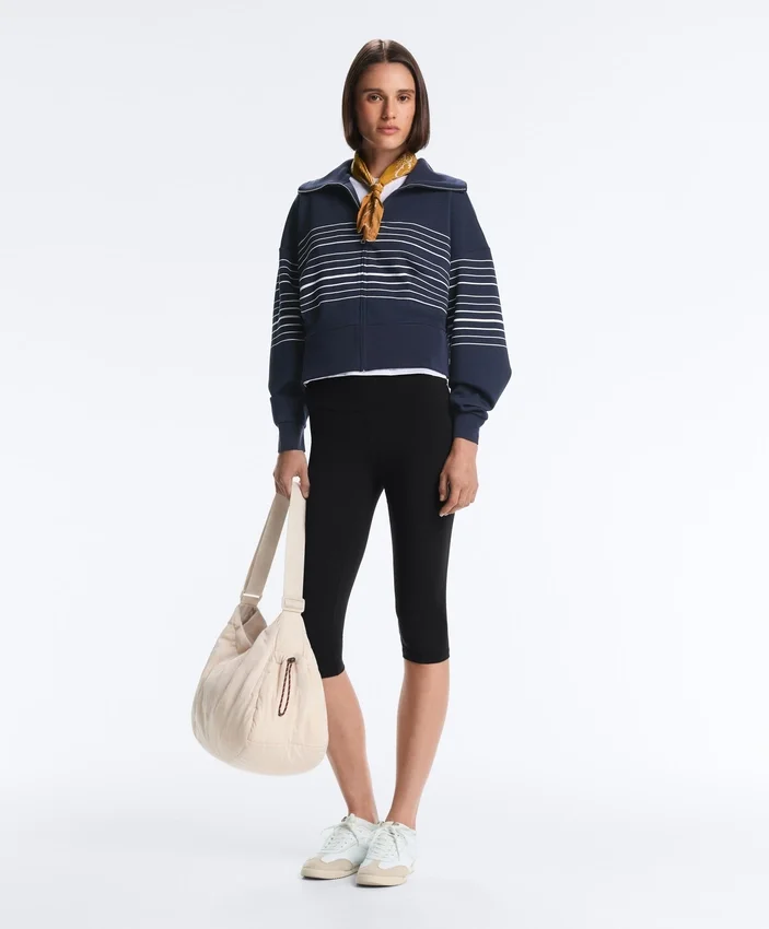 Soft-Touch Striped Sailor Jacket with Modal Soft-Touch Striped Sailor Jacket with Modal